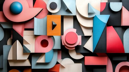 rainbow geometric shapes design playful