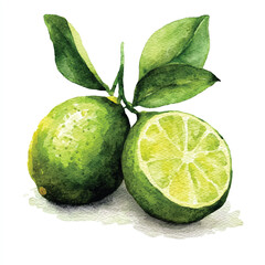 Finger lime fruit watercolor clipart illustratration