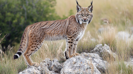 Obraz premium A picture of a male Iberian lynx.