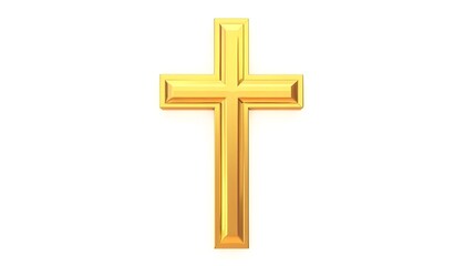 golden cross isolated on white