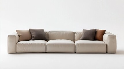 Modern Minimalist Sofa with Decorative Cushions