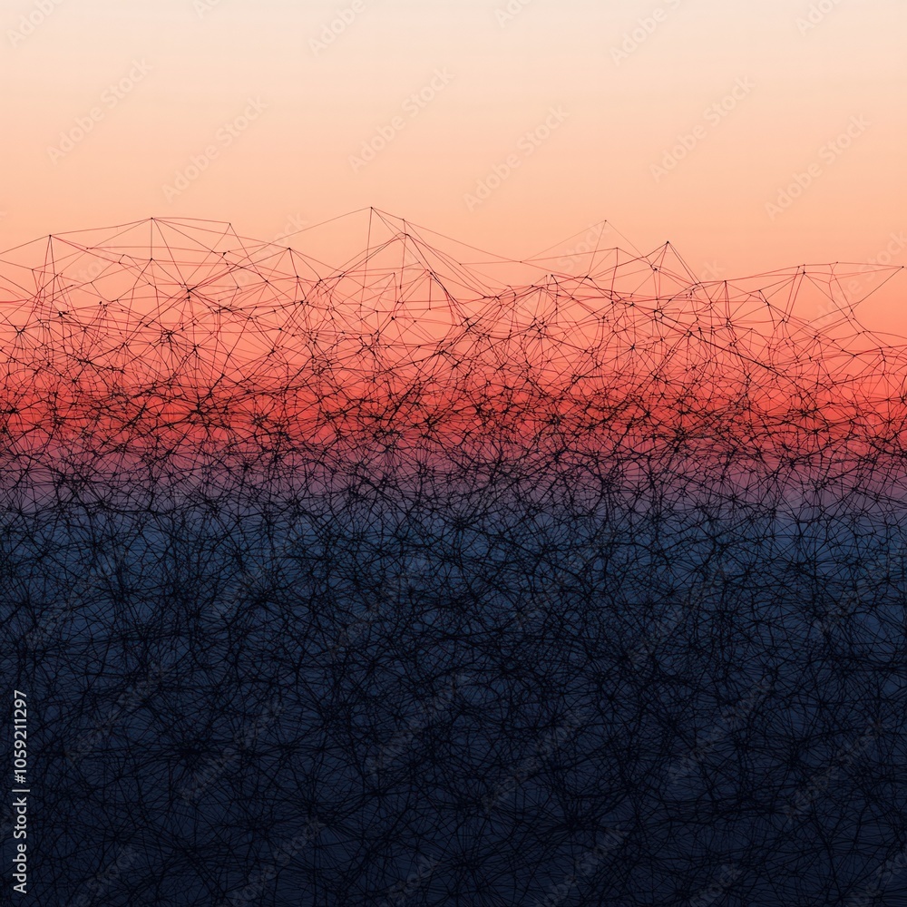 Poster interconnected patterns exploring the beauty of networked structures in nature and technology