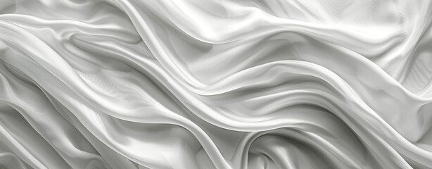 Obraz premium Closeup of Smooth White Fabric Draped and Folded