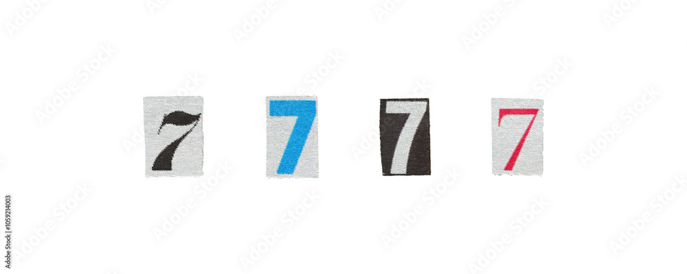 Fototapete set of cut-out ransom number 