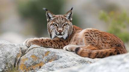 Obraz premium A picture of a male Iberian lynx.