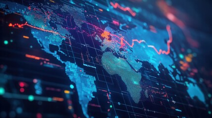 Fototapeta premium An article layout showing the impact of a central bank decision on the global economy, with