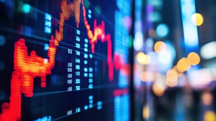 Breaking financial news about global stock markets with graphs and headlines in the