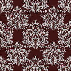damask seamless pattern element. Classical luxury old fashioned damask ornament, royal victorian seamless texture. 