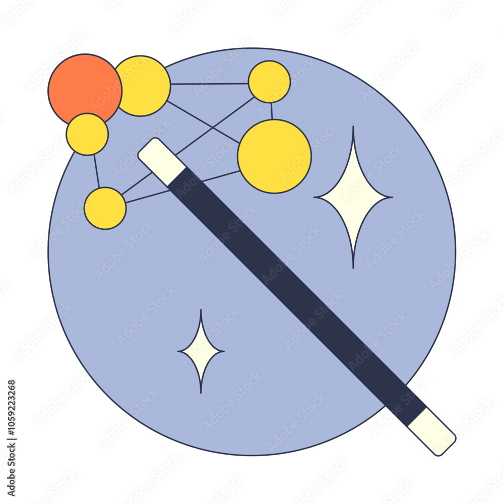 Poster magic wand with data points symbolizes data transformation.