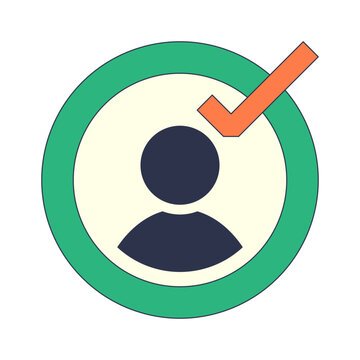 recommend clip art: Silhouette of a person with a checkmark symbolizing approval or verification.