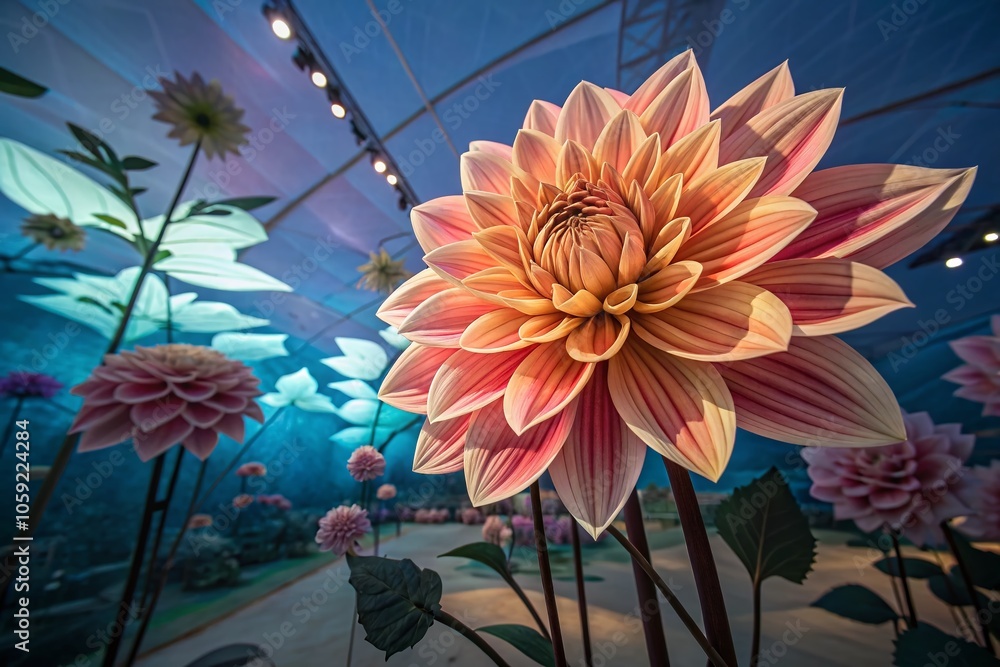 Aufkleber abstract 3d flower design with vibrant colors and intricate patterns in a dreamlike setting for abst