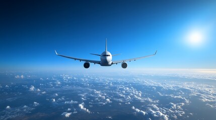 Fototapeta premium airplane flying over the clouds