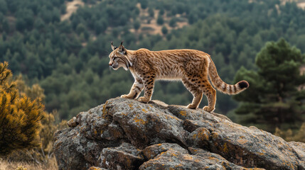 Obraz premium A picture of a male Iberian lynx.