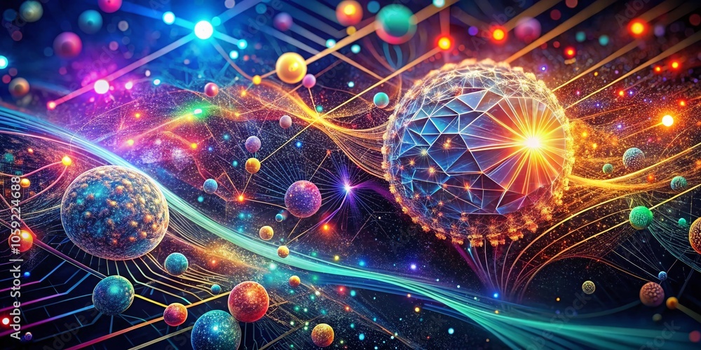 Poster abstract background of artificial intelligence: futuristic neural networks, data streams, and digita