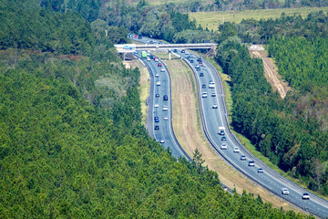 Vehicles driving the M1 Bruce Highway at the Sunshine Coast.