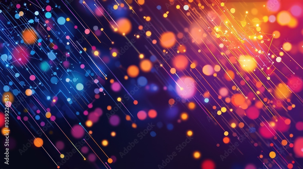 Poster vibrant abstract light patterns creating a dreamy atmosphere of color and motion