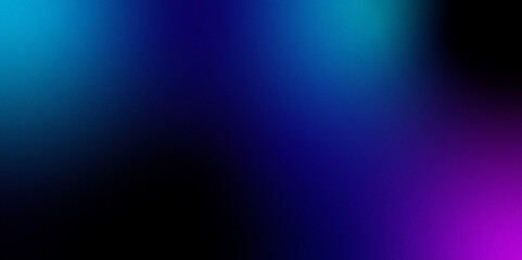 Blue purple grainy gradient vertical glowing abstract light wave on black noise texture background .Neon purple blue and mint green colorful gradient background Best design for your ad, poster, bann.