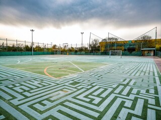 Abstract Maze Pattern for Sports Apparel Design - Unique Jersey Template for Football, Volleyball, Basketball, Esports,