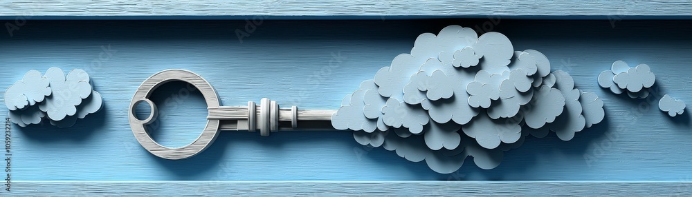 Aufkleber papercut style illustration of a cloud shaped by algorithmic design a unique fusion of art and techn