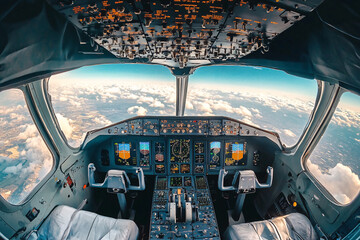 empty pilots point of view of driving airplane