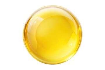 yellow oil bubble on white background