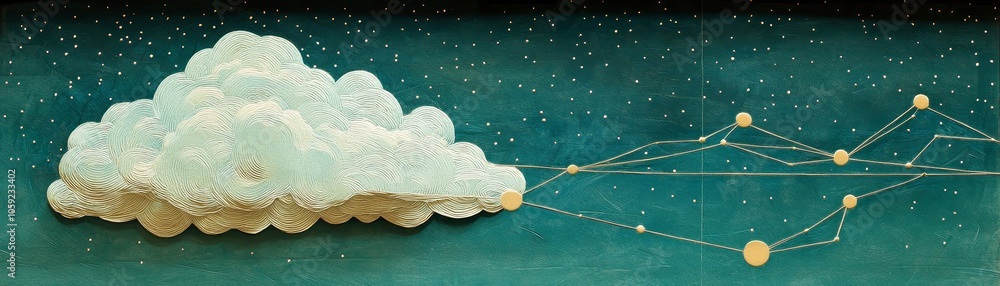 Aufkleber intricate papercut illustration of rsa encryption safeguarding data in the cloud with a creative twi