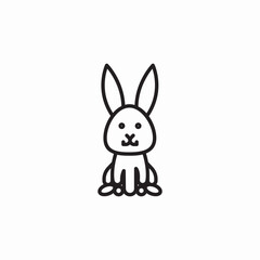 cute rabbit bunny icon sign vector