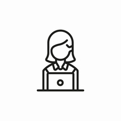 female laptop user icon sign vector