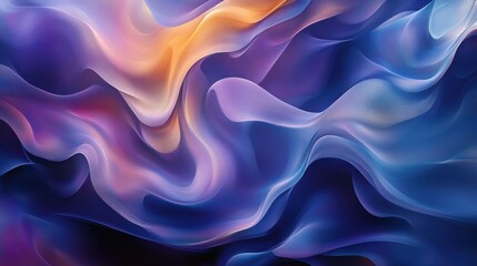 Obraz premium Abstract Purple, Blue and Orange Wavy Lines Background, Digital Art, Texture