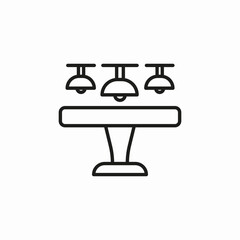 table ceiling lamps icon sign vector