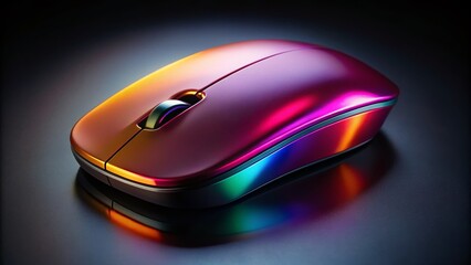 Aerial View of a Computer Mouse Isolated on Black Background, Perfect for Tech and Design Projects, Enhancing Visual Appeal with High Contrast and Minimalism