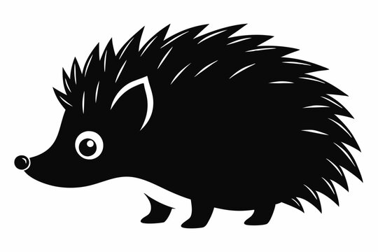 recommend clip art: hedgehog silhouette, vector black color silhouette ,Round Spiky Hedgehog Silhouette in Curled Position Vector Illustration,
                    crawling crocodile, circus collection, leopard, 