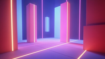 A cityscape with buildings and lights in different colors. The lights are scattered throughout the scene, forming a futuristic, vibrant image.