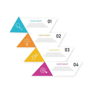 4 steps pyramid with free space for text on each level. infographics, presentations or advertising. EPS10.
