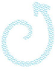 Arrow with snowflake design background.