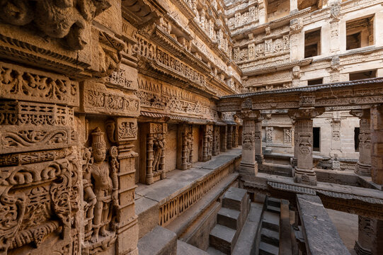 Rani Ki Vav, Patan - World Heritage Site. Beautiful carvings on wall to make it more beautiful.  Located in Patan in the state of Gujarat, Country India