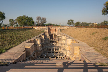 Rani Ki Vav, Patan - World Heritage Site is the view from top of an ancient stepwell in Gujarat. Country India