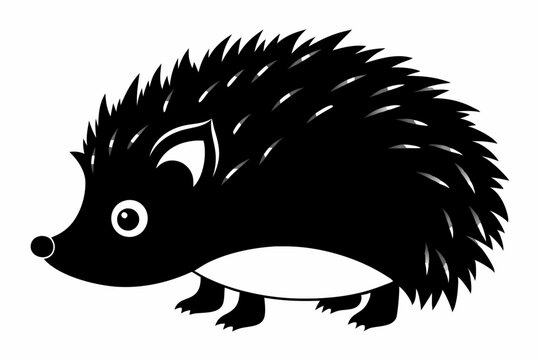 recommend clip art: hedgehog silhouette, vector black color silhouette ,Round Spiky Hedgehog Silhouette in Curled Position Vector Illustration,
                    crawling crocodile, circus collection, leopard, 