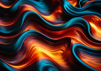 Fototapeta premium Molten Lava Meets Silk Waves