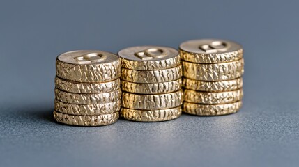 Minimalist Gold Coins Stack for Financial Themes