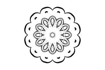 Elegant mandala pattern with central star and interconnected floral shapes for balanced decor
