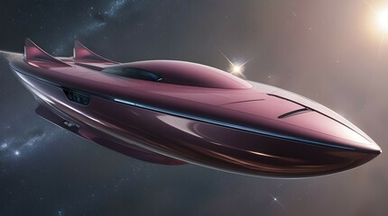 mesmerizing lilac space vessel against a cosmic starry backdrop