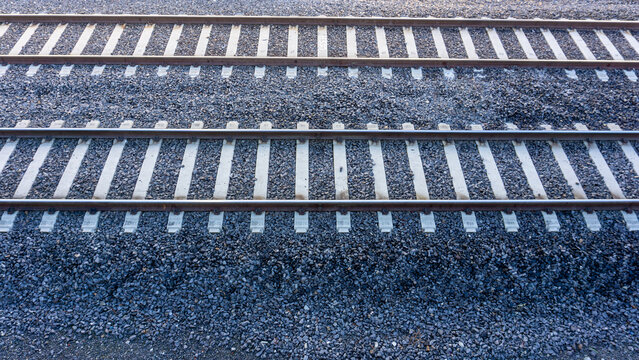 Railway tracks with concrete sleepers