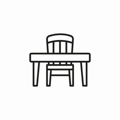 desk table chair icon sign vector