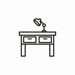 desk table lamp icon sign vector