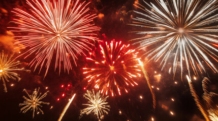 Fototapeta premium Spectacular fireworks display lighting up the night sky