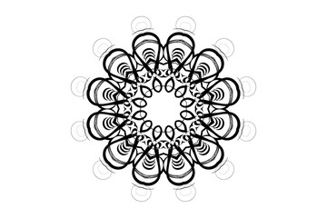 Symmetrical mandala with central star and concentric circles, perfect for meditative decor
