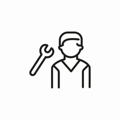 service male worker icon sign vector