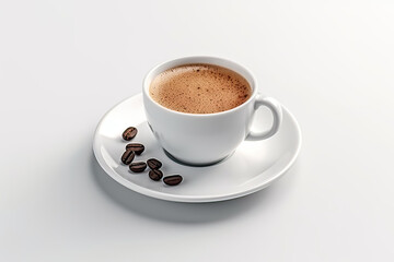 Fototapeta premium Perfectly Brewed: Coffee in a Glass on a Crisp White Background