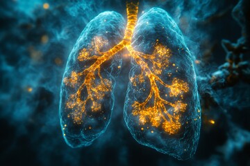 Human Lungs: A Detailed 3D Rendering of the Respiratory System